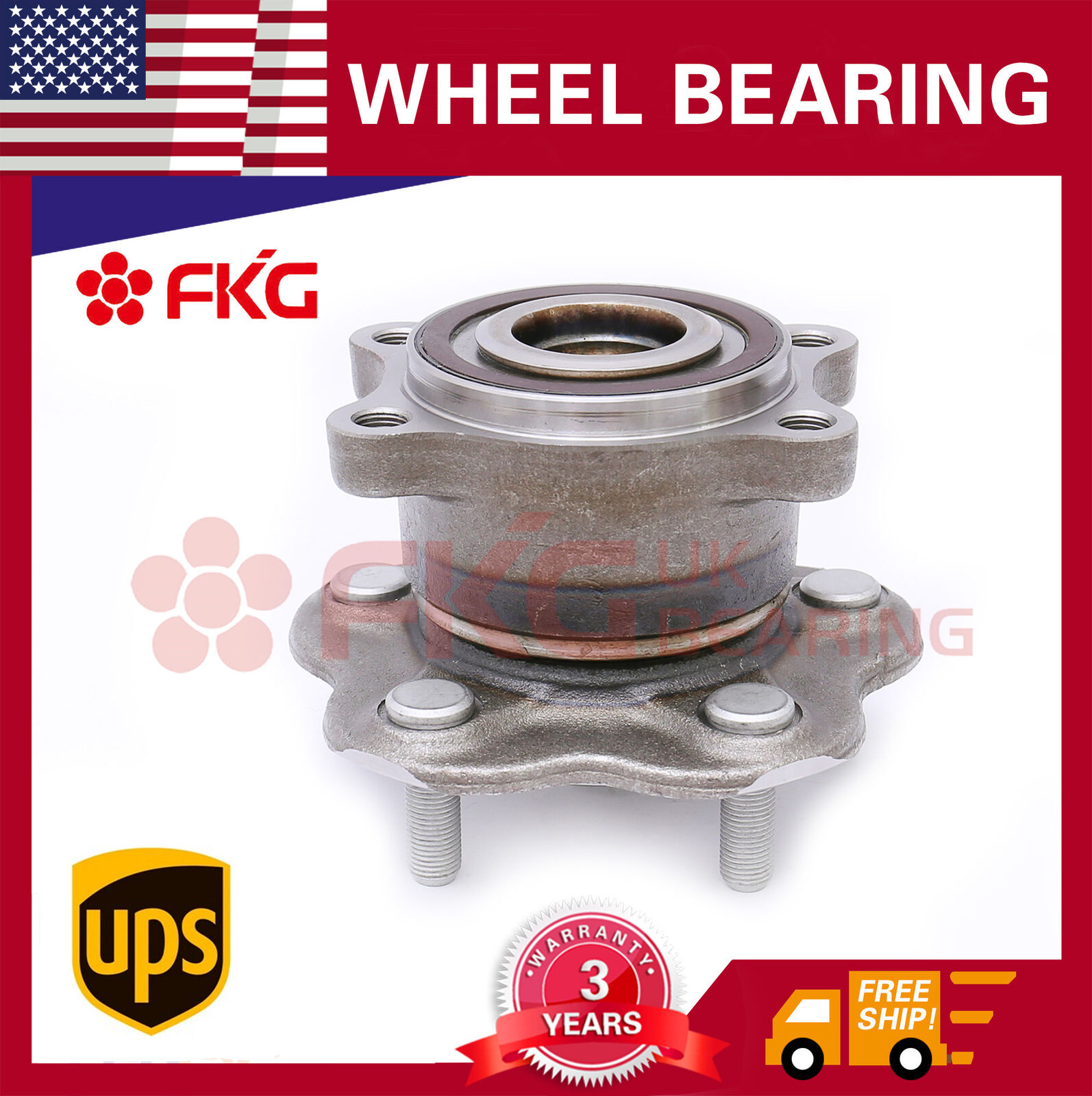 Rear Wheel Hub Bearing Assembly 5 Stud for 2008-2018 Nissan Altima FWD 512388x1