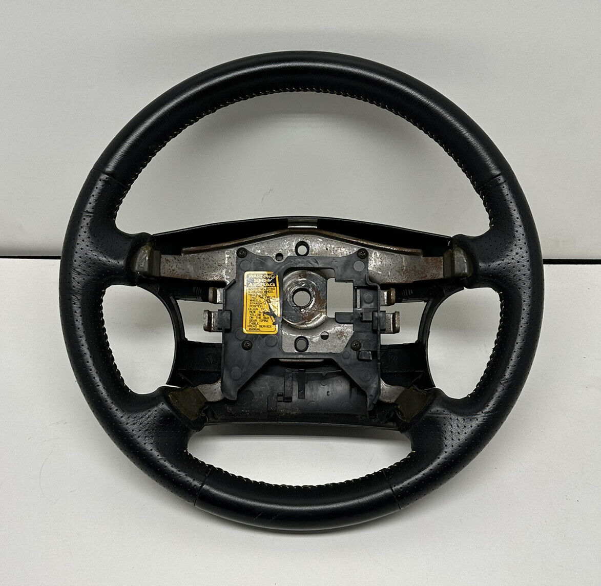1991-1996 Nissan 300ZX Black with Yellow Stitching Steering Wheel OEM JDM