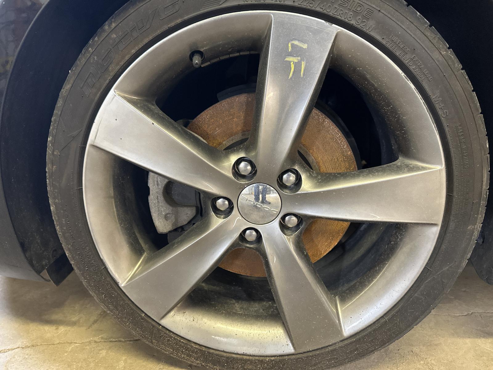Used Wheel fits: 2013 Dodge Dart 18x7-1/2 alloy hyper black Grade B
