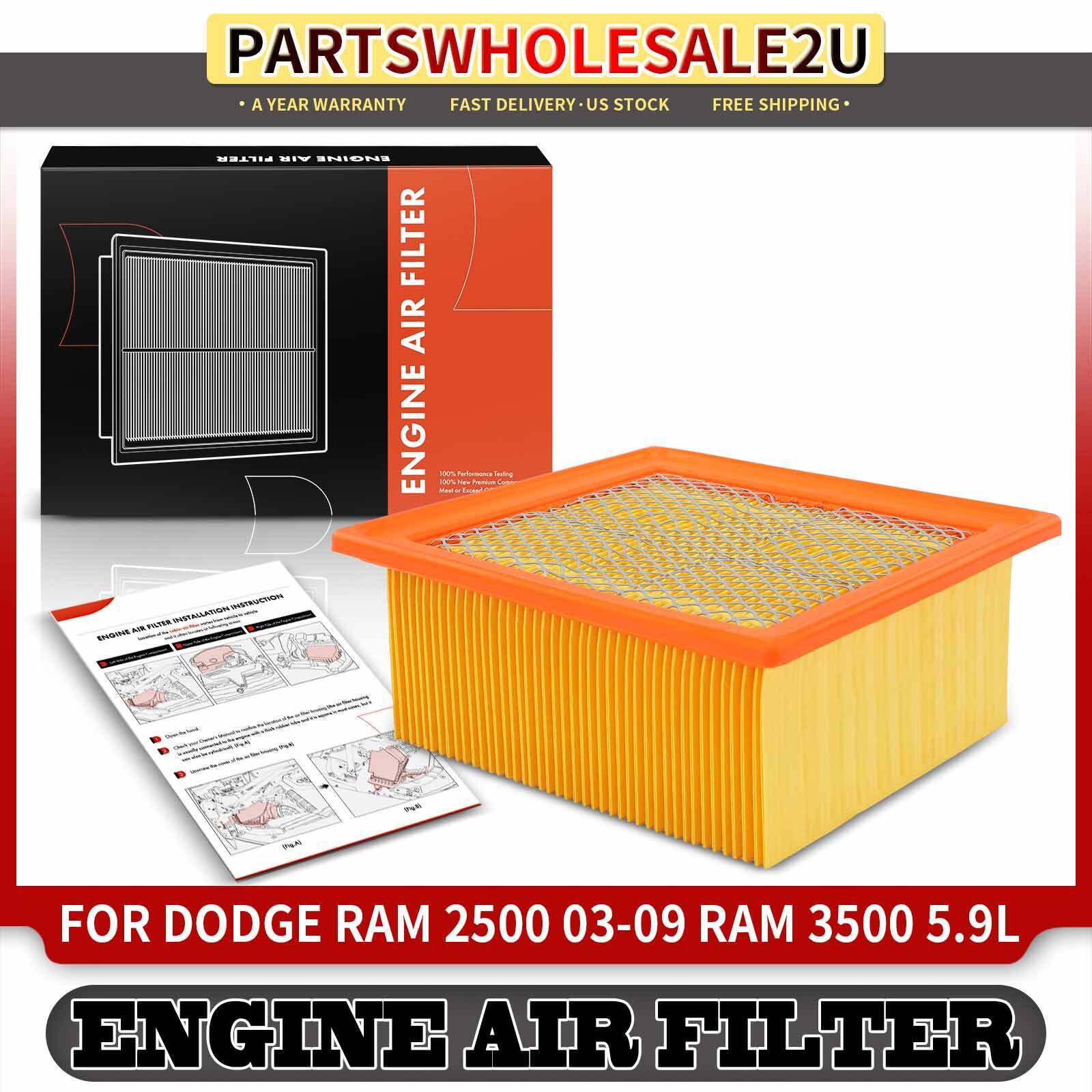 Engine Air Filter for Dodge Ram 2500 2003-2009 Ram 3500 2003-2008 L6 5.9L 4 IN