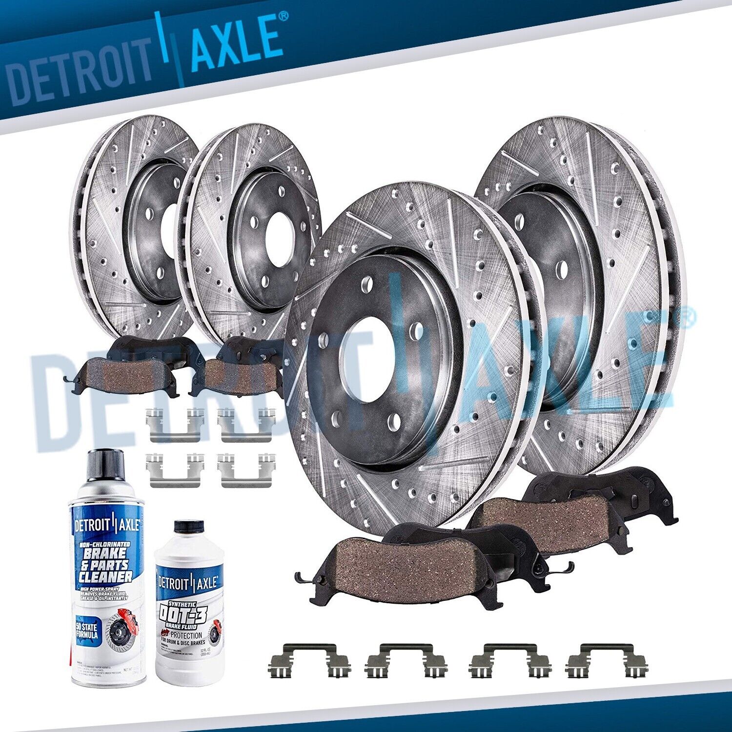 Front Rear Drilled Disc Rotors Brake Pads Kit for Charger Challenger Magnum 300
