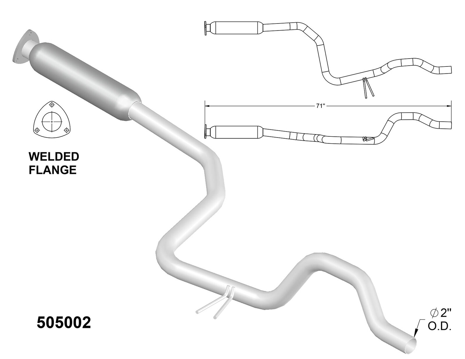 Exhaust Pipe for 1999-2002 Chevrolet Cavalier