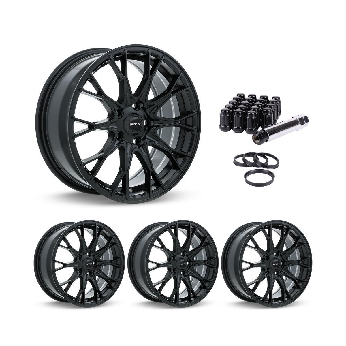 Wheel Rims Set with Black Lug Nuts Kit for 02-03 Volkswagen EuroVan P872176 16 i