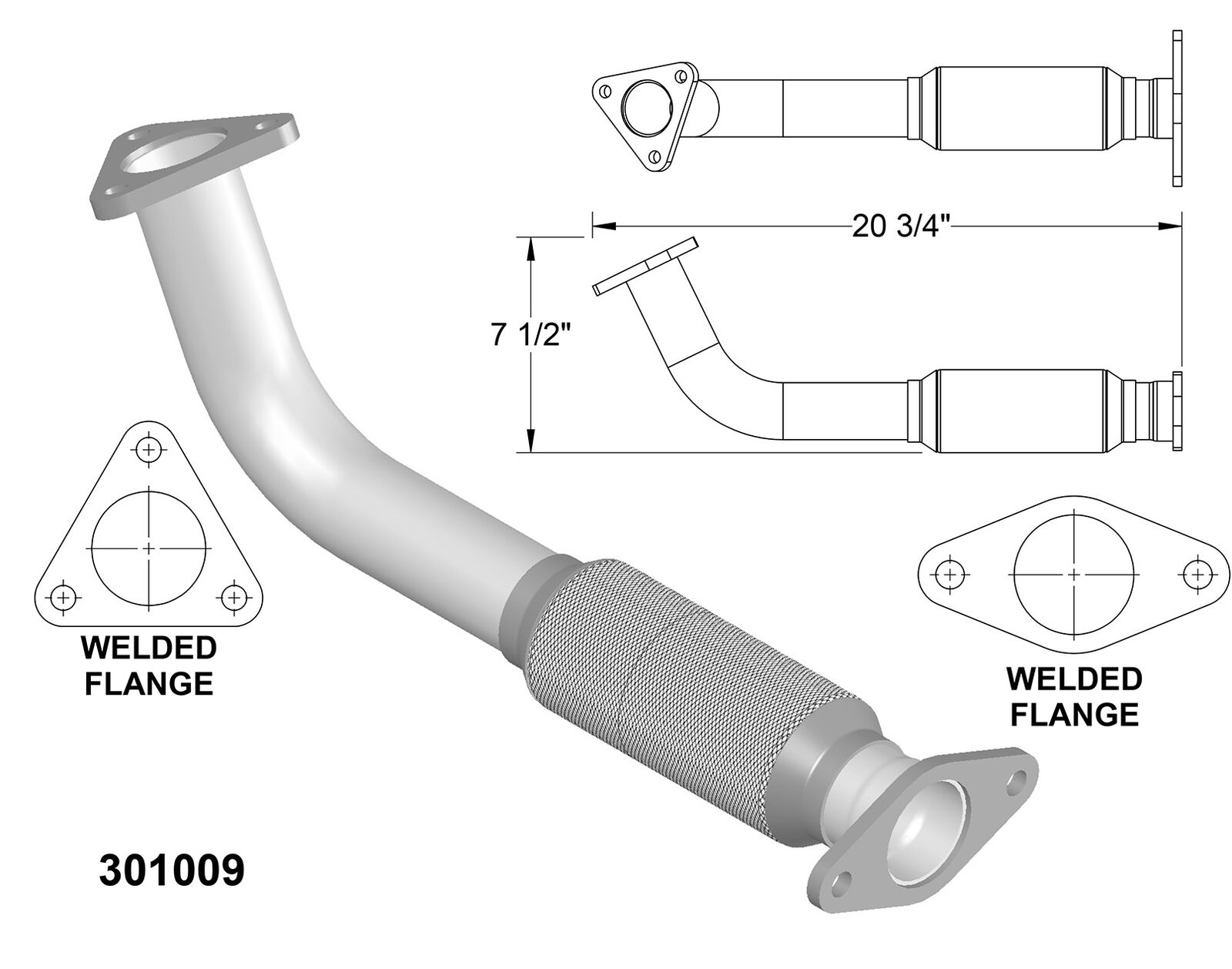 Exhaust Pipe for 1995-1996 Mercury Tracer