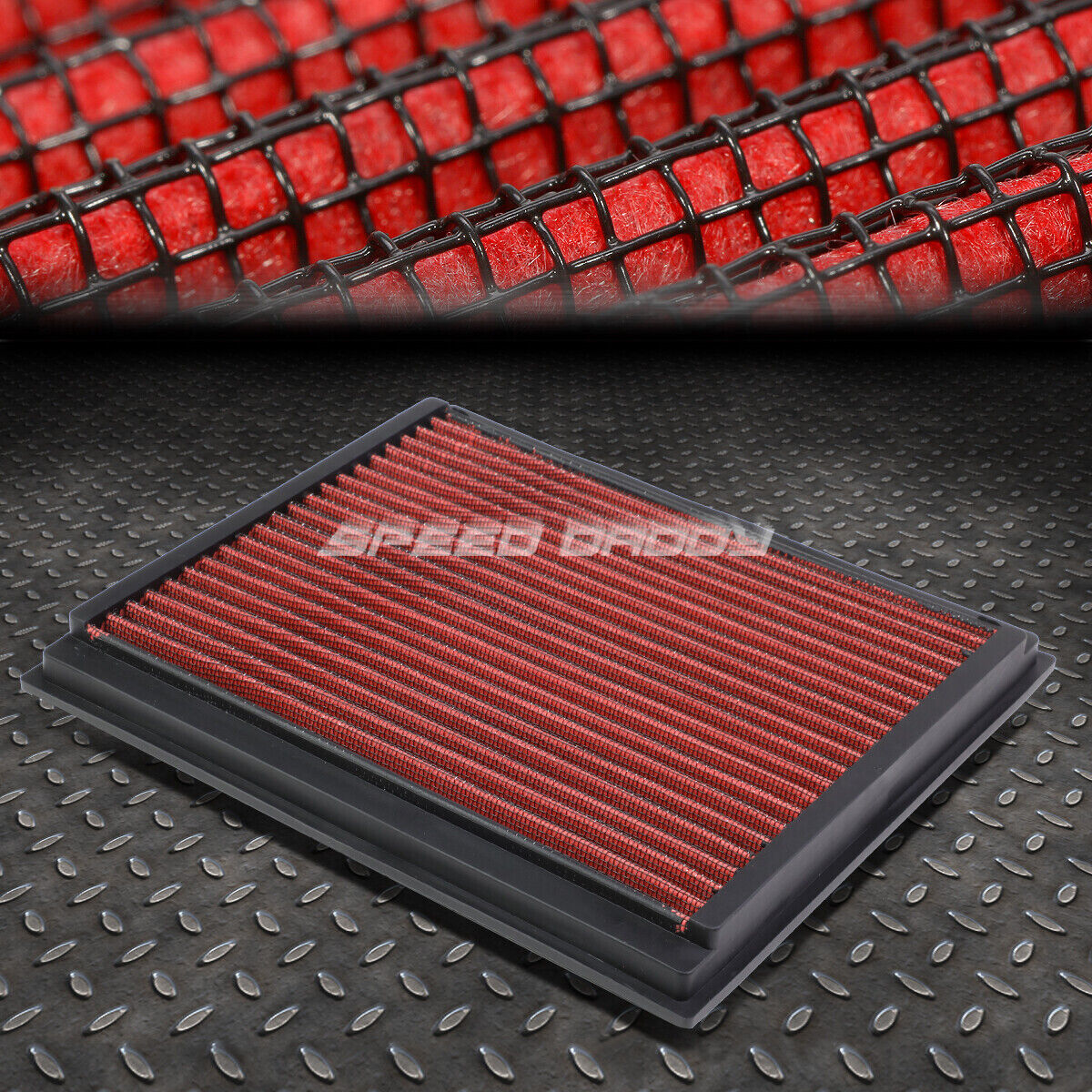 FOR VOLVO V50/S60/S40/C70 RED REUSABLE/WASHABLE DROP IN AIR FILTER PANEL