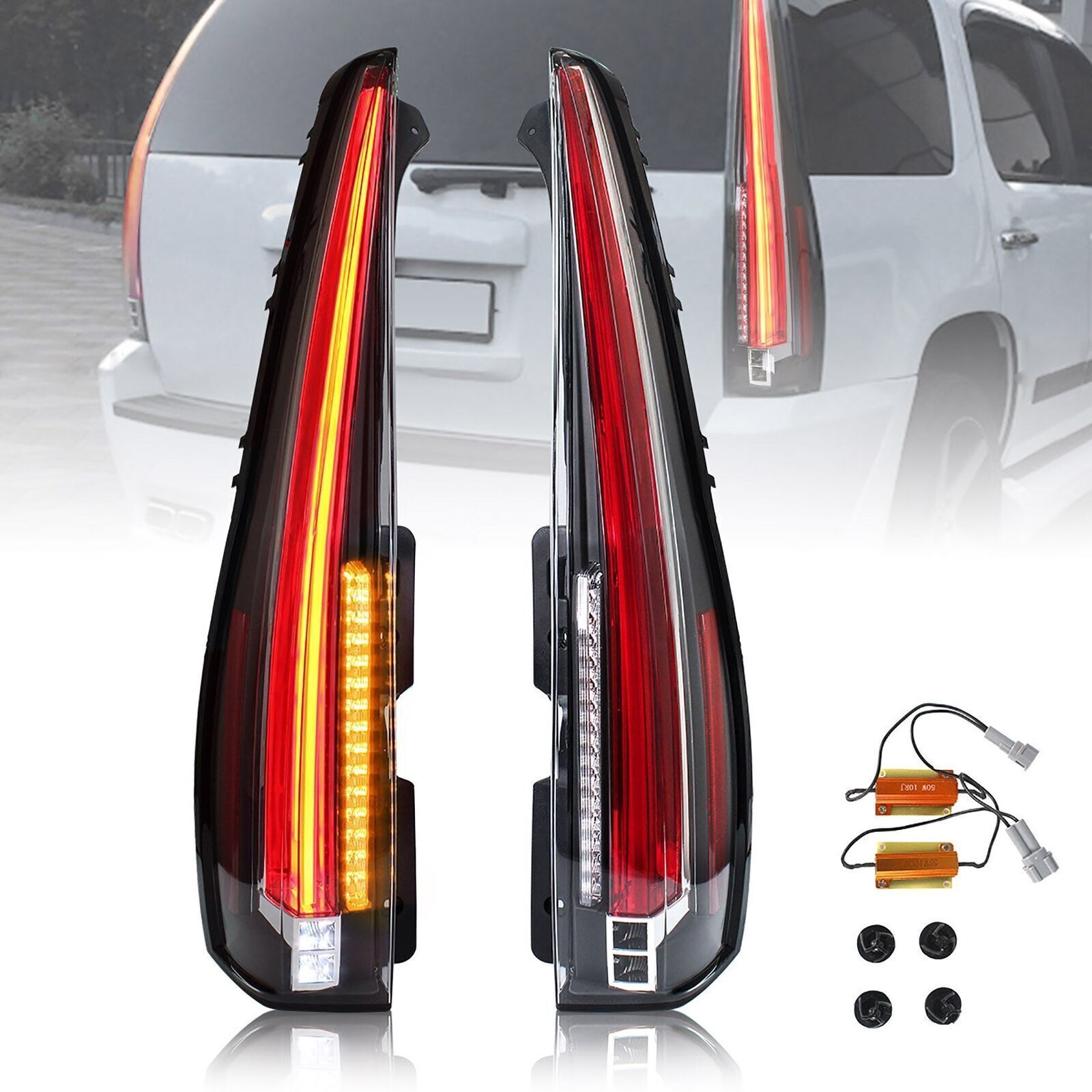 LED Rear Lamps Tail Lights For 2007-2014 Chevrolet Suburban 1500 Tahoe GMC Yukon
