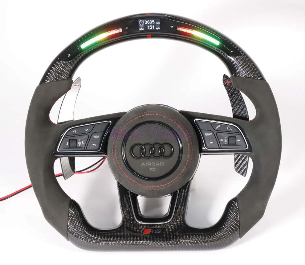 Audi Carbon Fiber LED Steering Wheel Racing A1 A3 A4 A5 S3 S4 S5 RS3 RS4 RS5