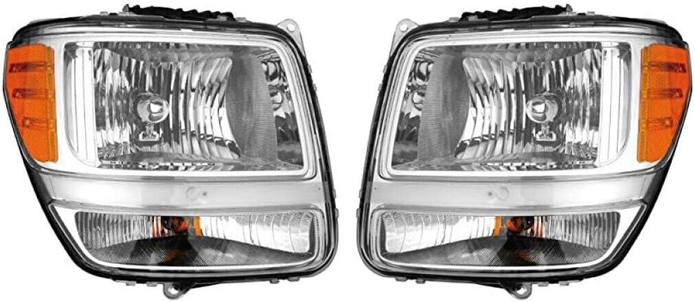Dodge Nitro 2007 2008 2009 2010 2011 left & right headlights with light bulbs
