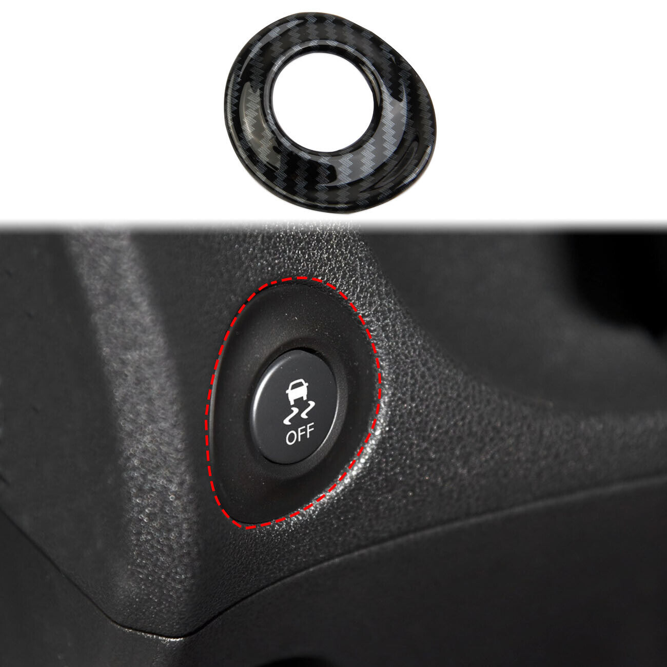 ​Carbon Fiber Style Inner Center Console ESP Button Cover Trim For Nissan 370Z