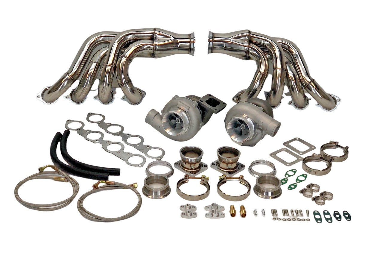 Big Block FOR Chevy Twin Turbo kit BBC 366 396 402 427 454 Package Huge Headers 