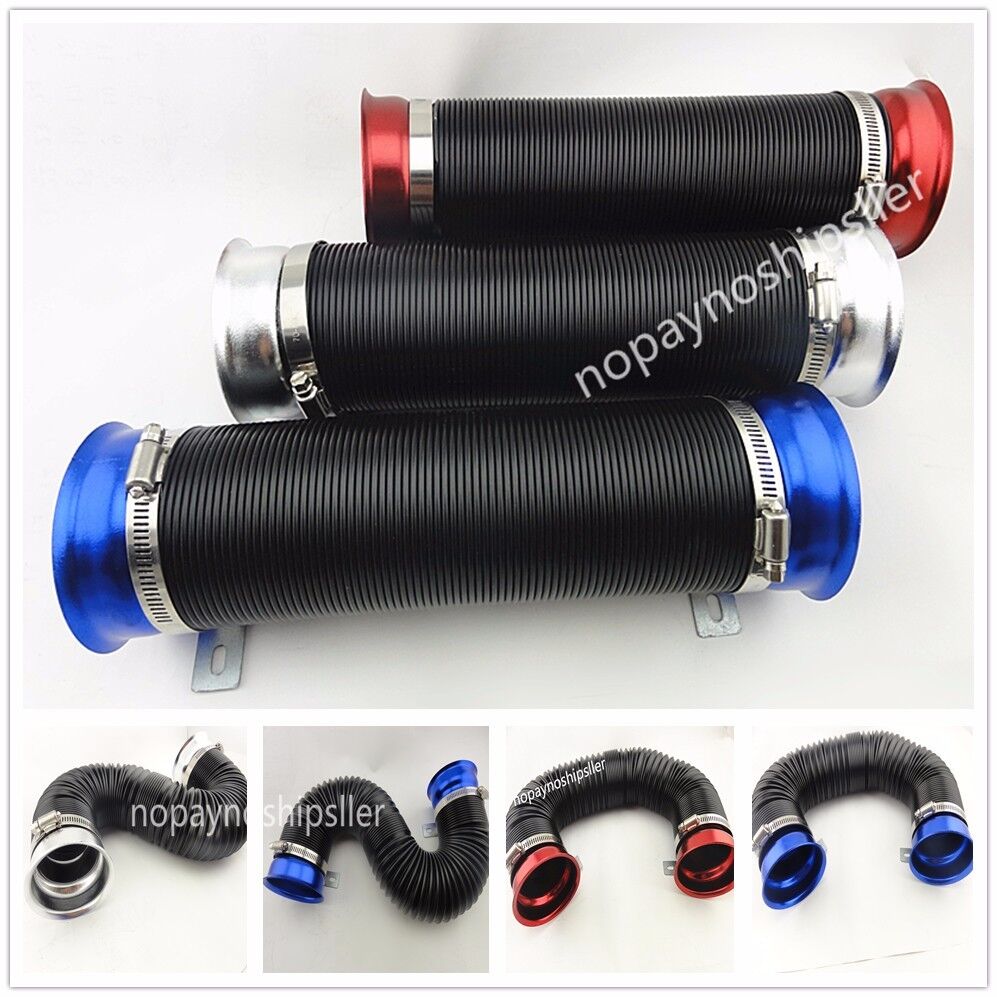 UNIVERSAL 3 INCH FLEXIBLE SHORT RAM/COLD AIR INTAKE TURBO TUBE PIPE HOSE DUCT