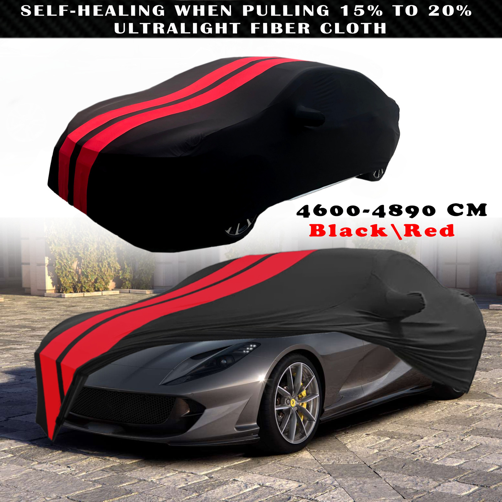 For Ferrari 812 Superfast Indoor Red Line Dustproof Stain Stretch Full Car Cover