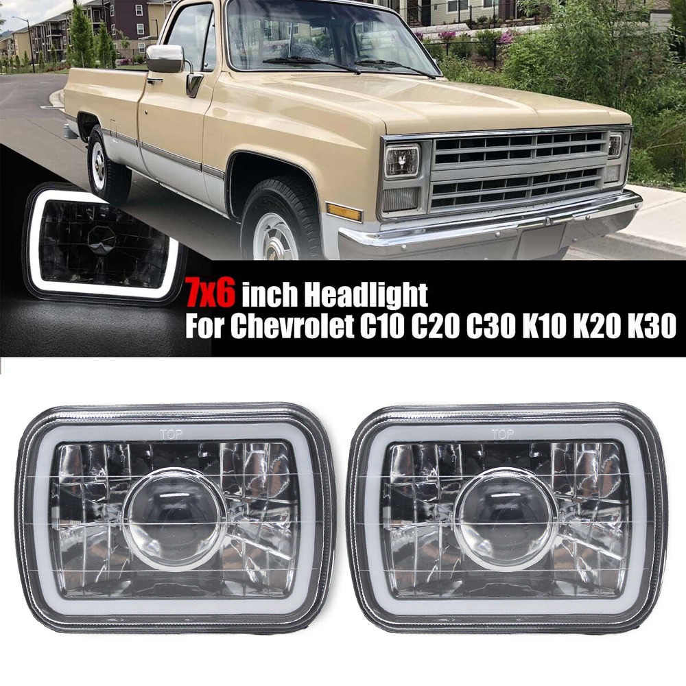 7x6 inch For Chevrolet C10 C20 C30 K10 K20 K30  Led Headlight Sealed Beam DRL