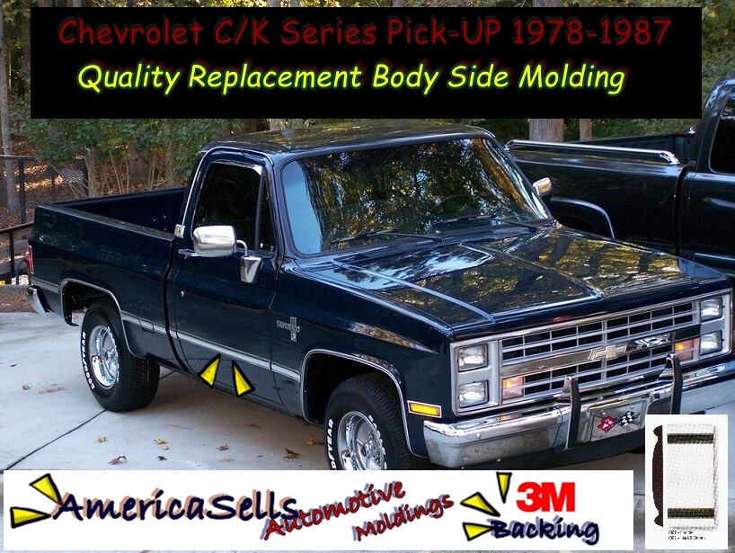 1978-1987 CHEVROLET C/K  PICKUP TRUCK BODY SIDE MOLDING GM OEM FACTORY STYLE