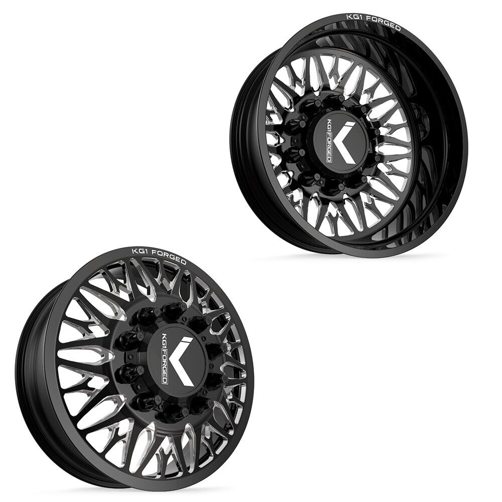 26x8.25 KG1 KD014 Trident-D Black FORD/DODGE FORGED DUALLY Wheel 10x225 Set of 6