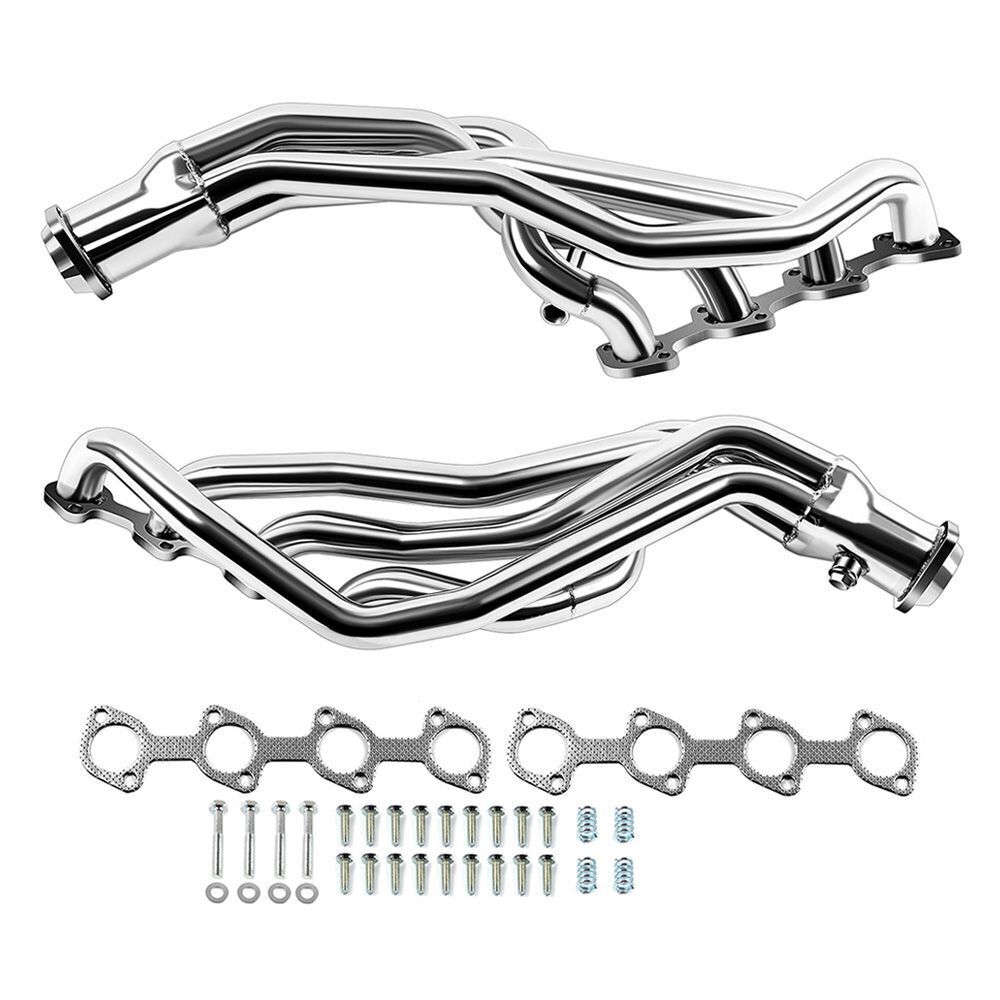 1Pair Exhaust Manifold Headers FOR 96-04 Ford Mustang Gt 4.6L V8 Stainless Steel