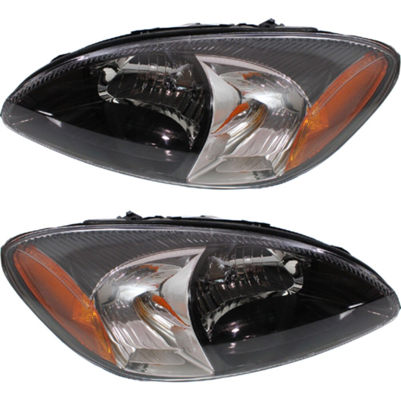 Headlight Set For 2000-2007 Ford Taurus Left and Right Black Housing 2Pc