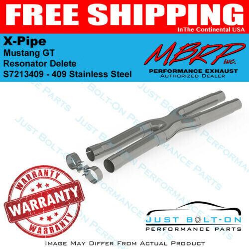 MBRP 2015-16-17-18-19 Mustang GT Resonator Delete X-Pipe 2.5” Stainless S7213409