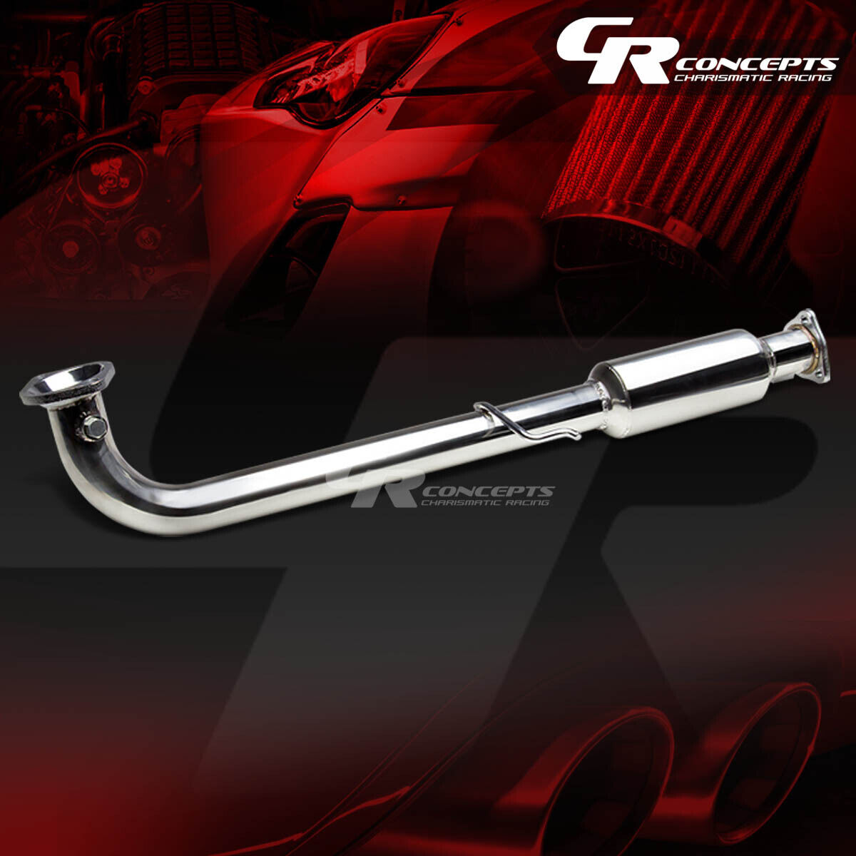 STAINLESS DOWNPIPE EXHAUST HI-FLOW PIPE FOR 01-05 HONDA CIVIC EX EM ES EM2 D17A2