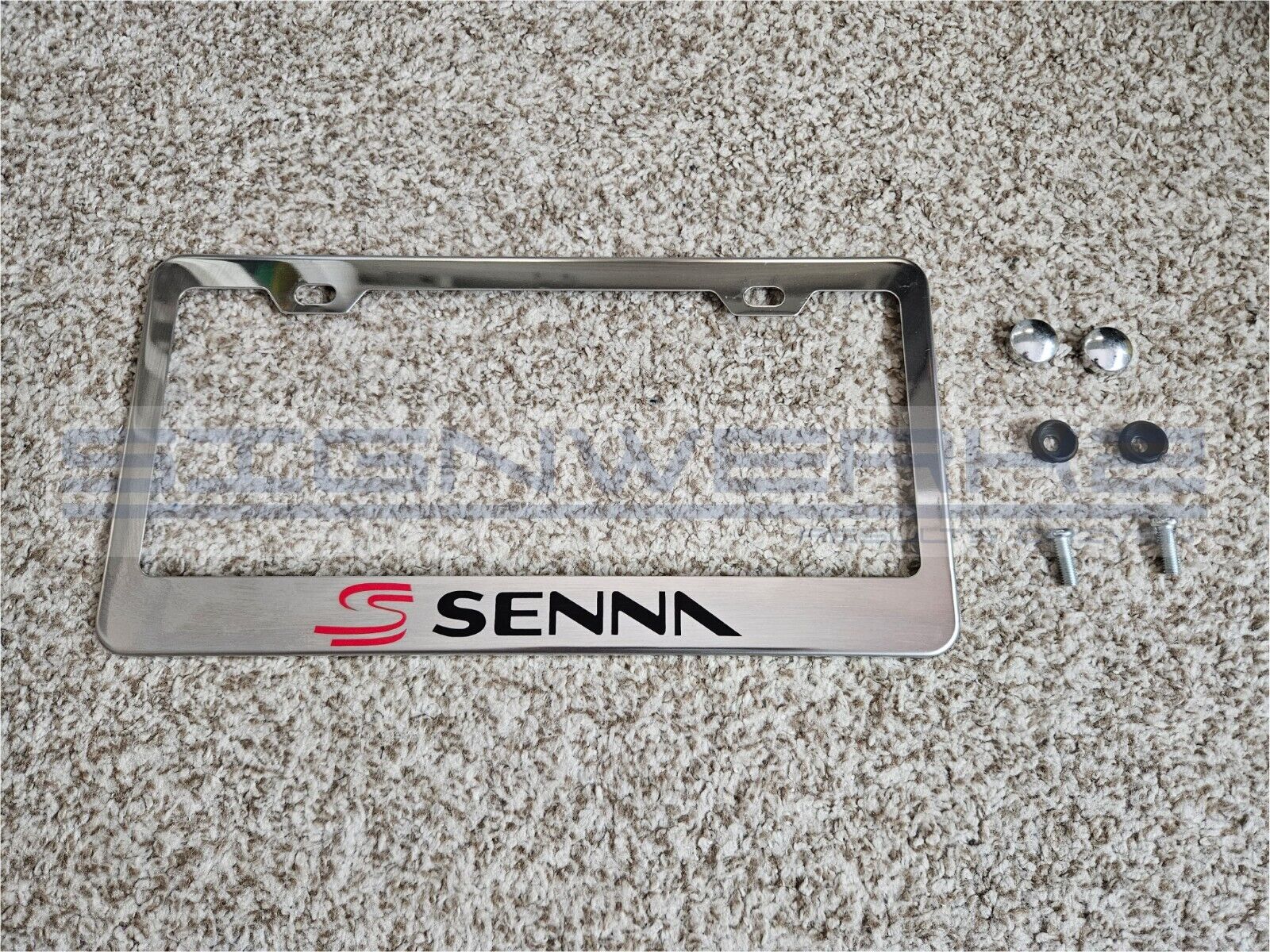 Ayrton Senna II Chrome Stainless Steel US/Canada License Plate Frame