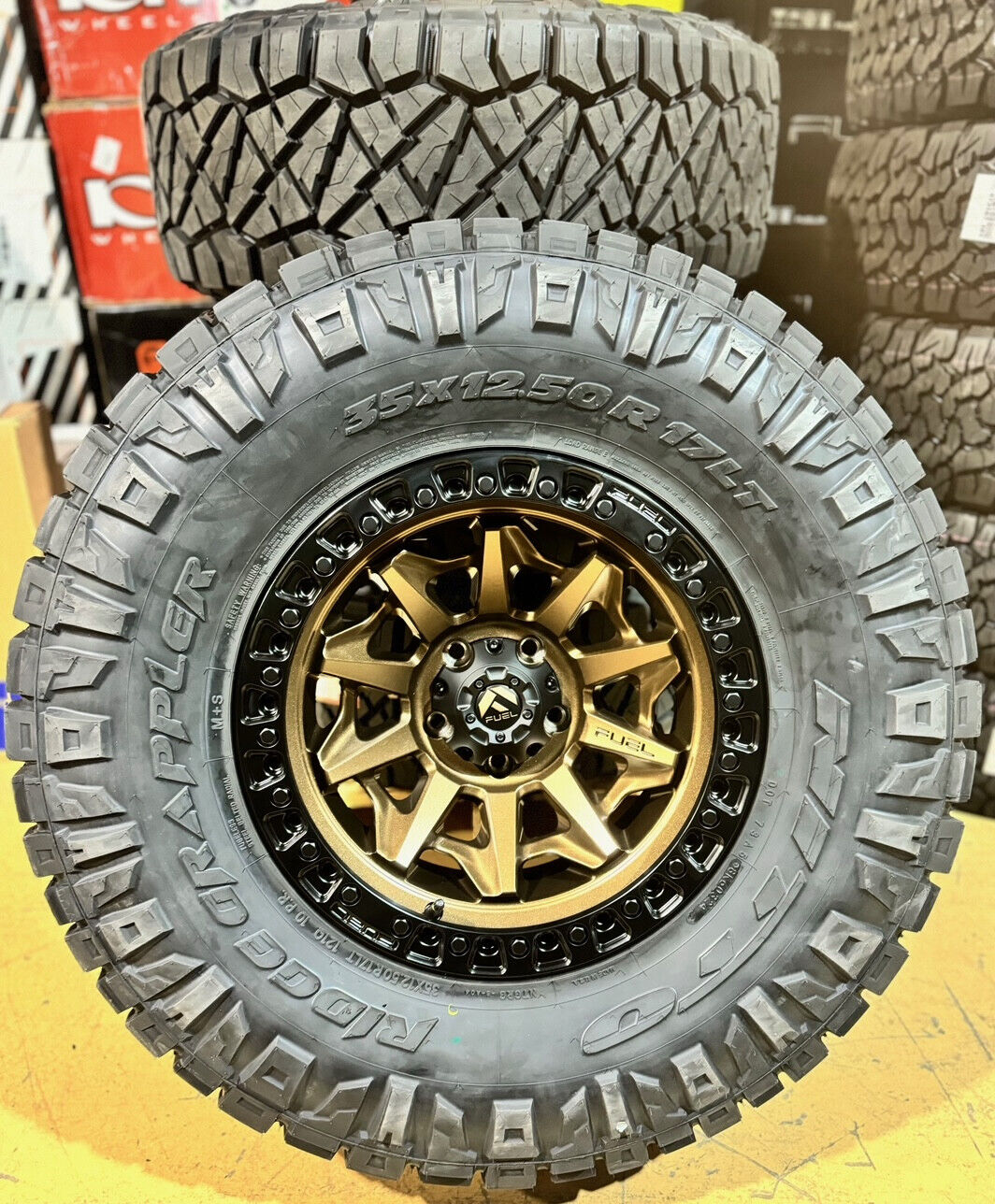 4 17x9 Fuel D696 Covert Bronze Wheels 35\