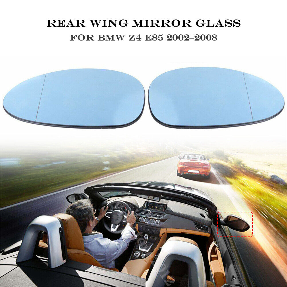 For BMW E85 Z4 2002–08 Z4 M Coupe Left+Right Side Blue Heated Mirror Wing Glass
