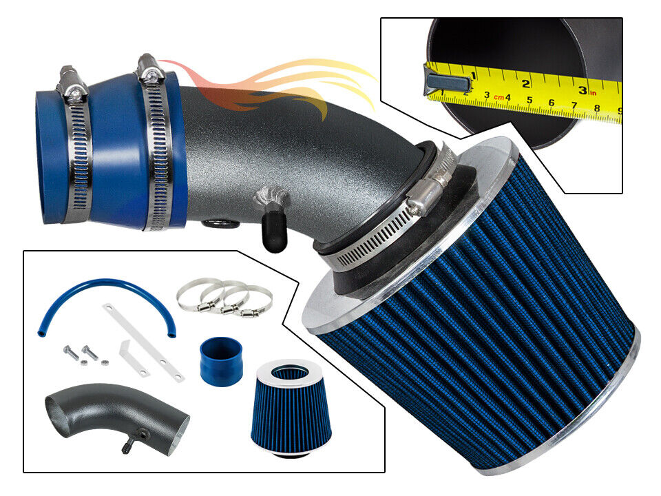 BLUE RW Racing Ram Air Intake Kit+Filter For 90-97 Corolla Prizm 1.6L/1.8L L4