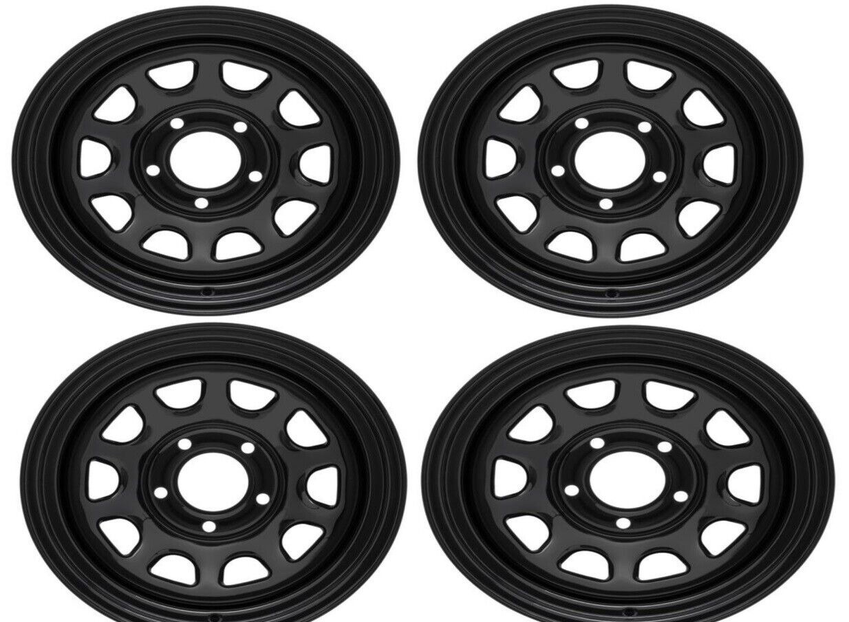 Set of 4 Matte Black Steel Wheels for Jeep Wrangler YJ TJ XJ MJ Cherokee 5x4.50