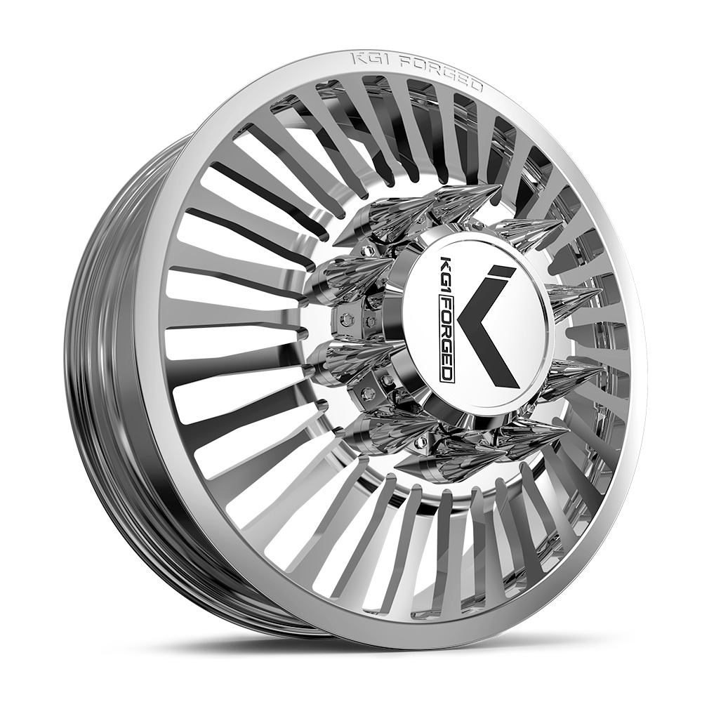 22x8.25 KG1 Forged KD051 Vegas Polished DUALLY FRONT Wheel 10x285 (145mm)