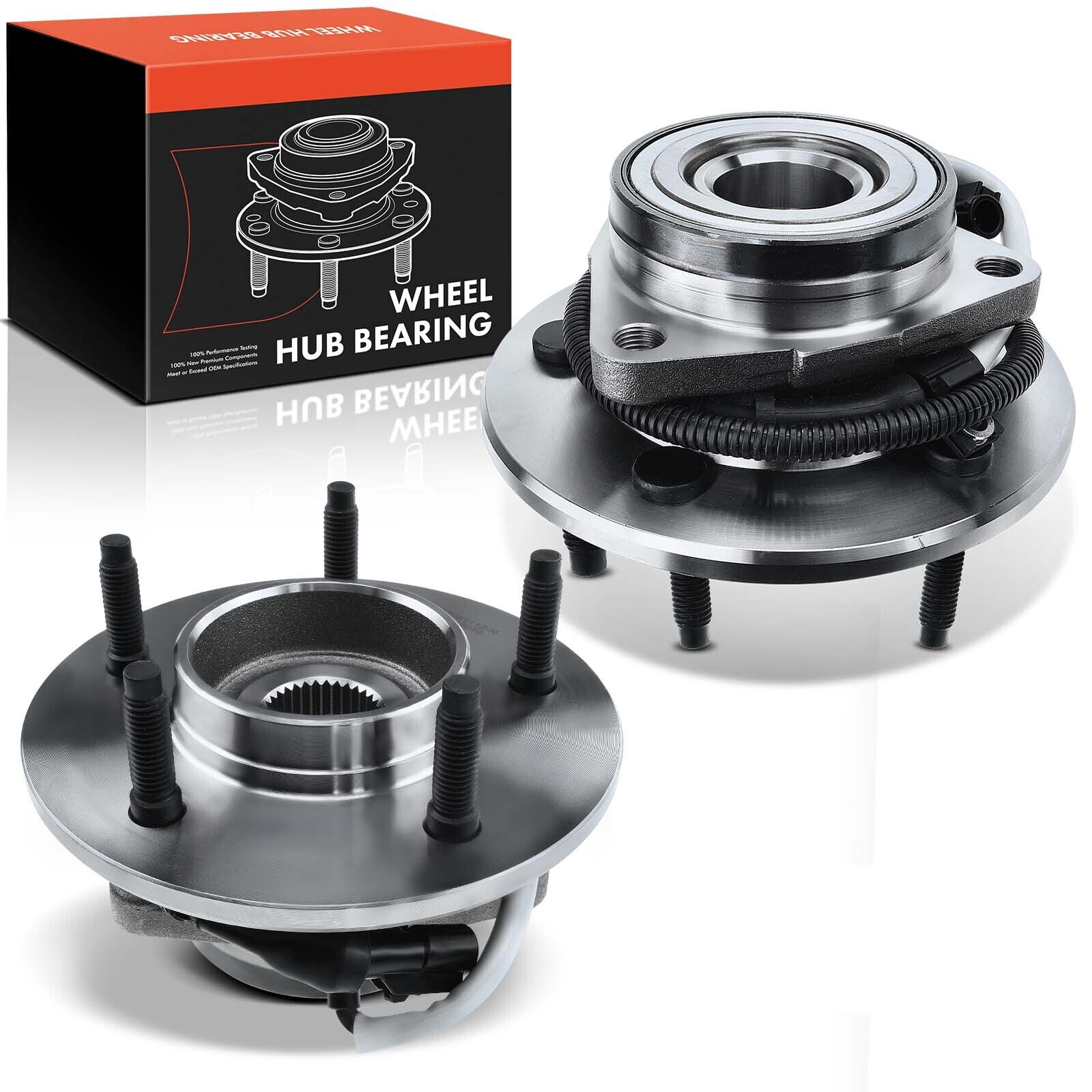 2x Front Left & Right Wheel Hub Bearing Assembly w/ABS for Ford F-150 97-00 4WD