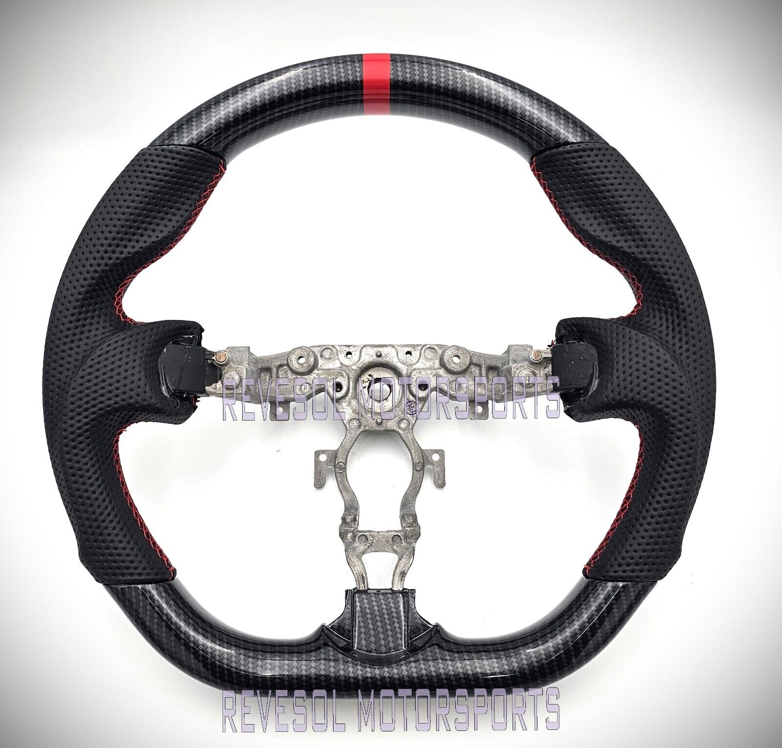 REVESOL Hydro-Dip Carbon Fiber Black Steering Wheel for 2009-2021 NISSAN 370Z 
