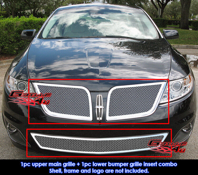 Fits 2009-2010 Lincoln MKS Stainless Steel Mesh Grille Combo Insert