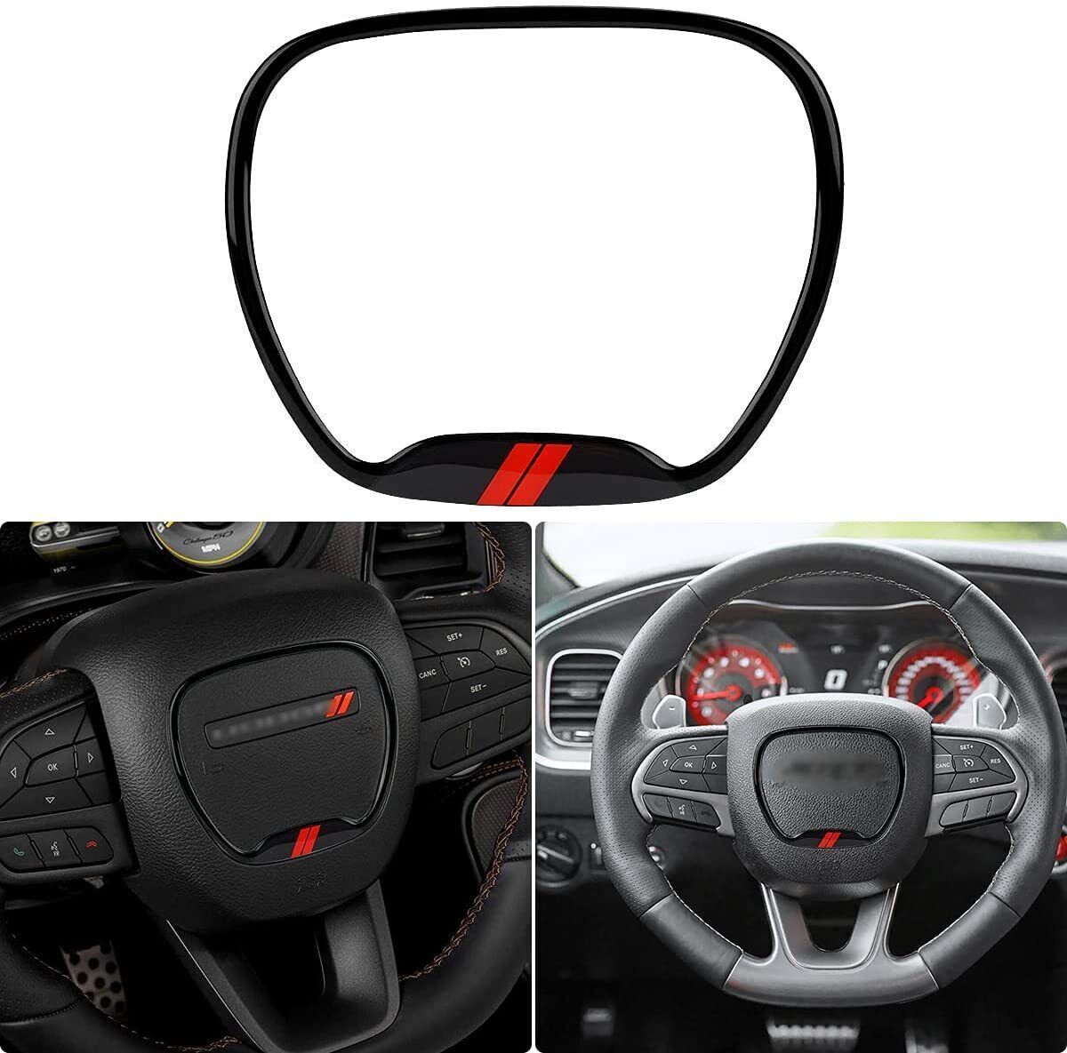 Steering Wheel Trim Cover Fits For Dodge Challenger Charger Durango 2015+ Black
