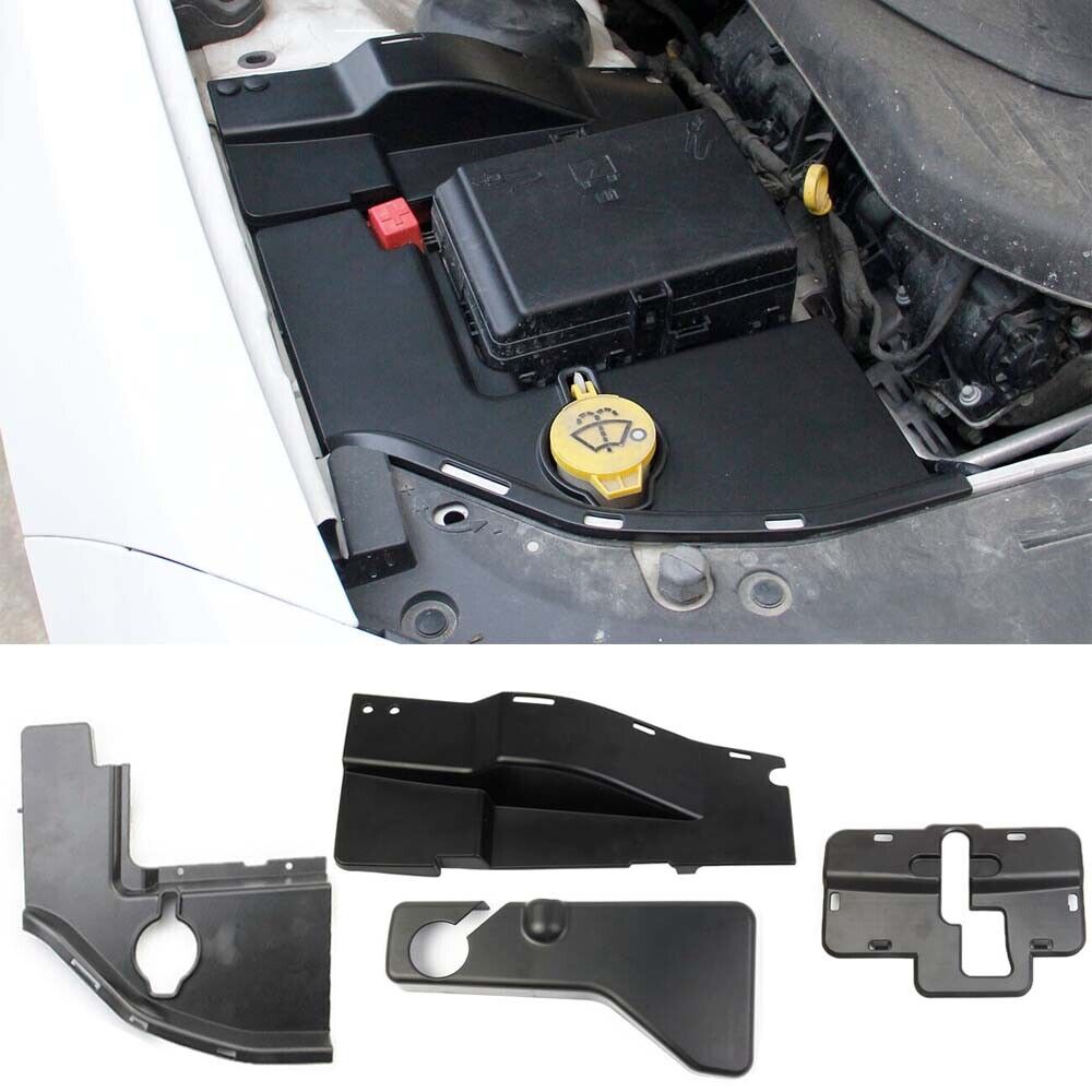 Black Engine Wire Dust Coolant Windshield Tank Cover Kit for Dodge Charger 2015+