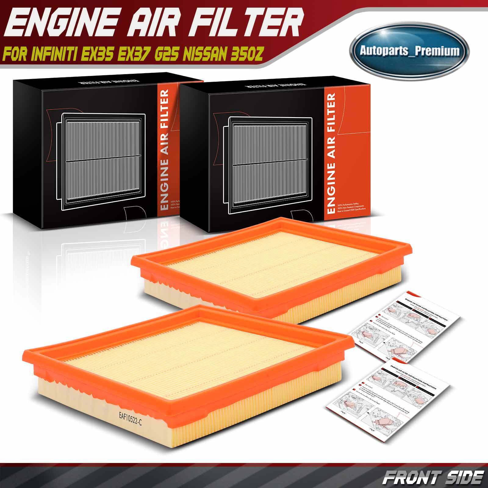 2x New Engine Air Filter for INFINITI G25 G35 EX37 Q40 QX50 Q60 Nissan 350Z 370Z