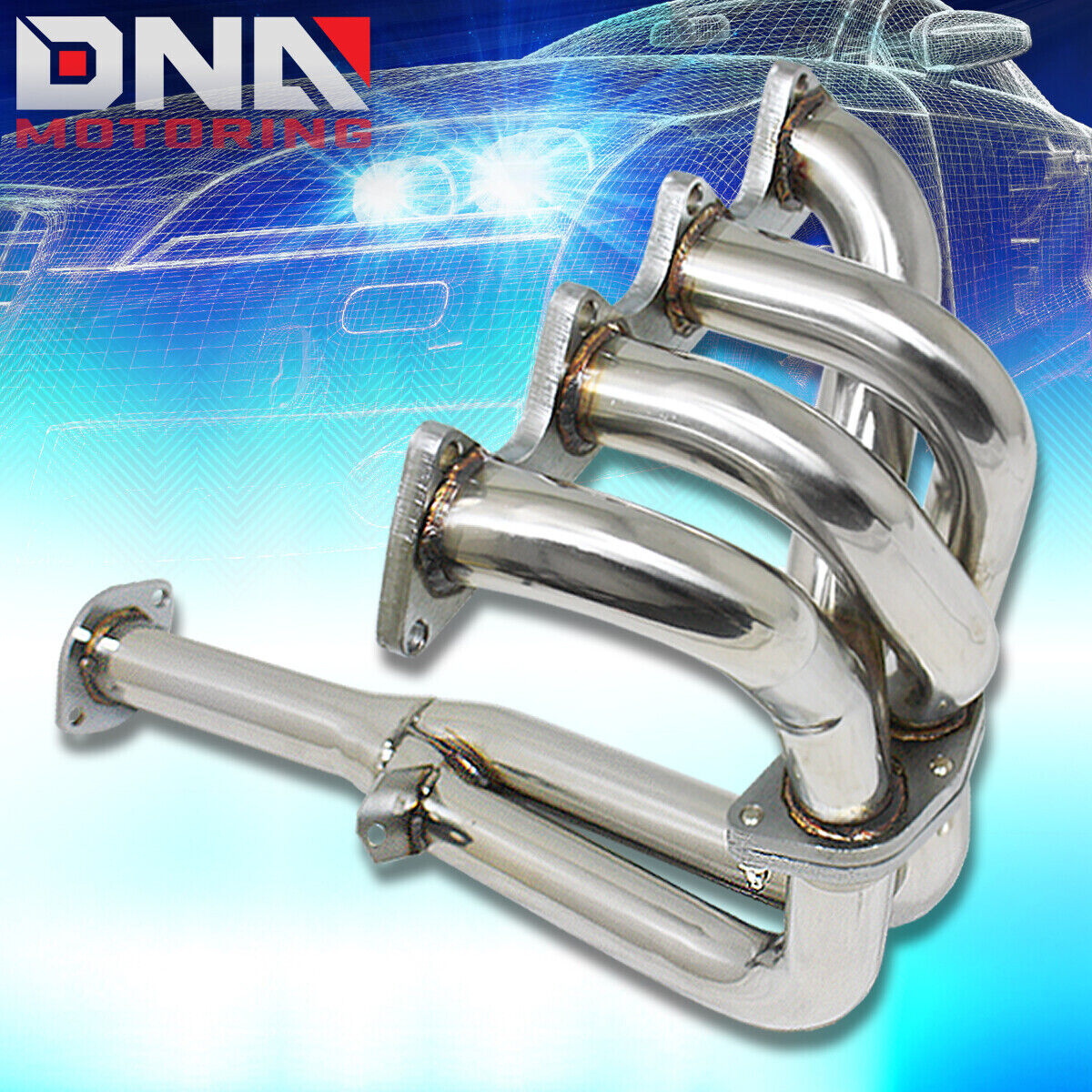 FOR ACURA INTEGRA 90-91 RS/LS DA6 T-304 STAINLESS STEEL HEADER/EXHAUST MANIFOLD