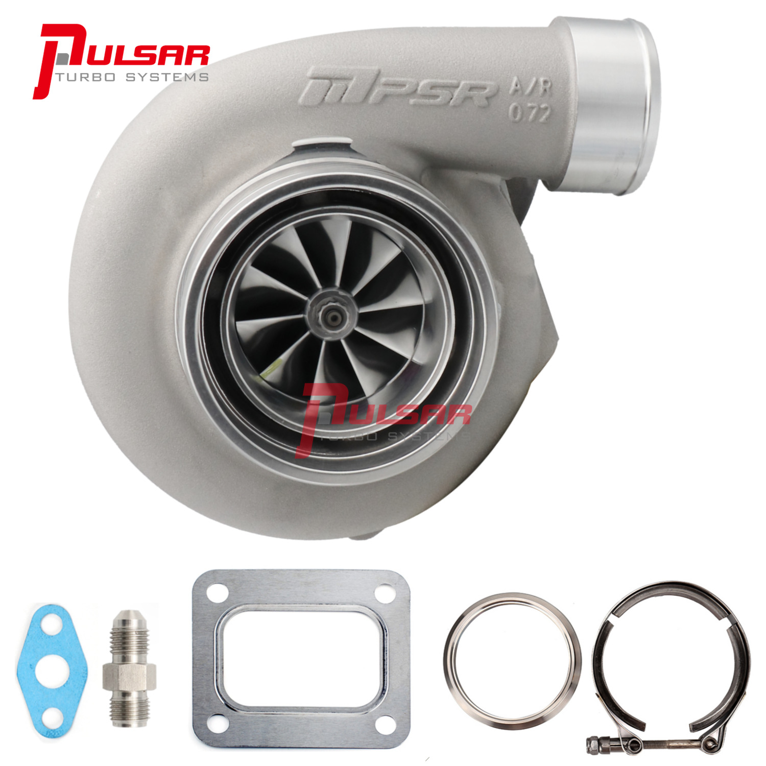 Pulsar Turbo PSR3582 GENII Dual Ball Bearing Turbo T4 Open Inlet, Vband 0.82 A/R