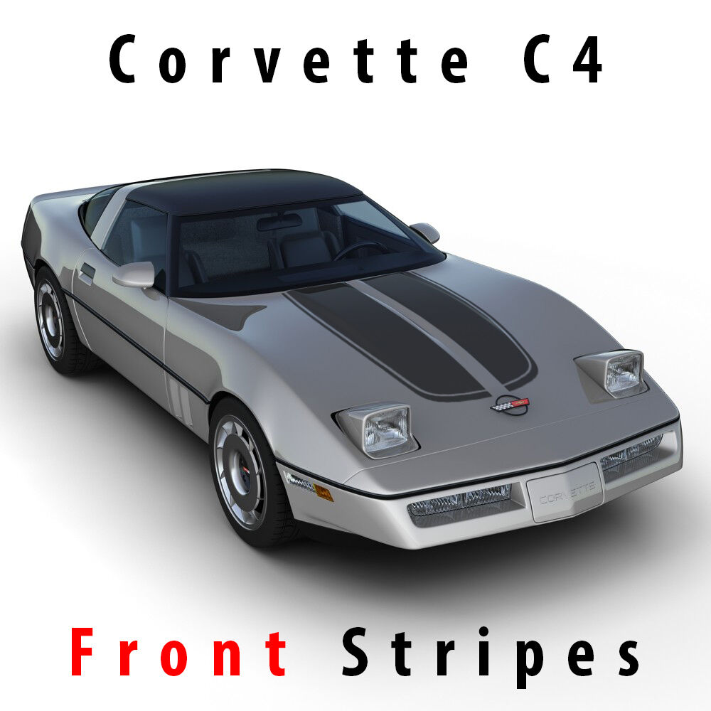 Hood racing stripes pre-cut vinyl decal for 1984-1996 Chevrolet Corvette C4 