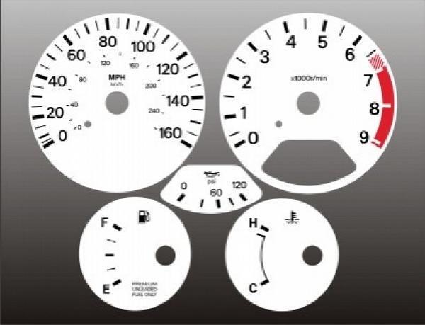 White Face Gauges for 1990-1991 Nissan 300zx NON TURBO Z32