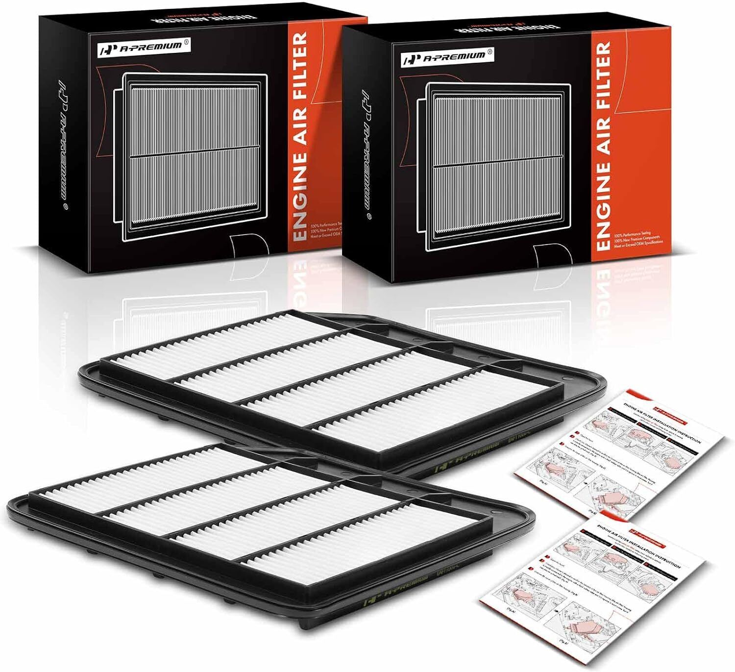 A-Premium 2-PC Engine Air Filter Compatible with Infinit QX56 2011-2013,... 