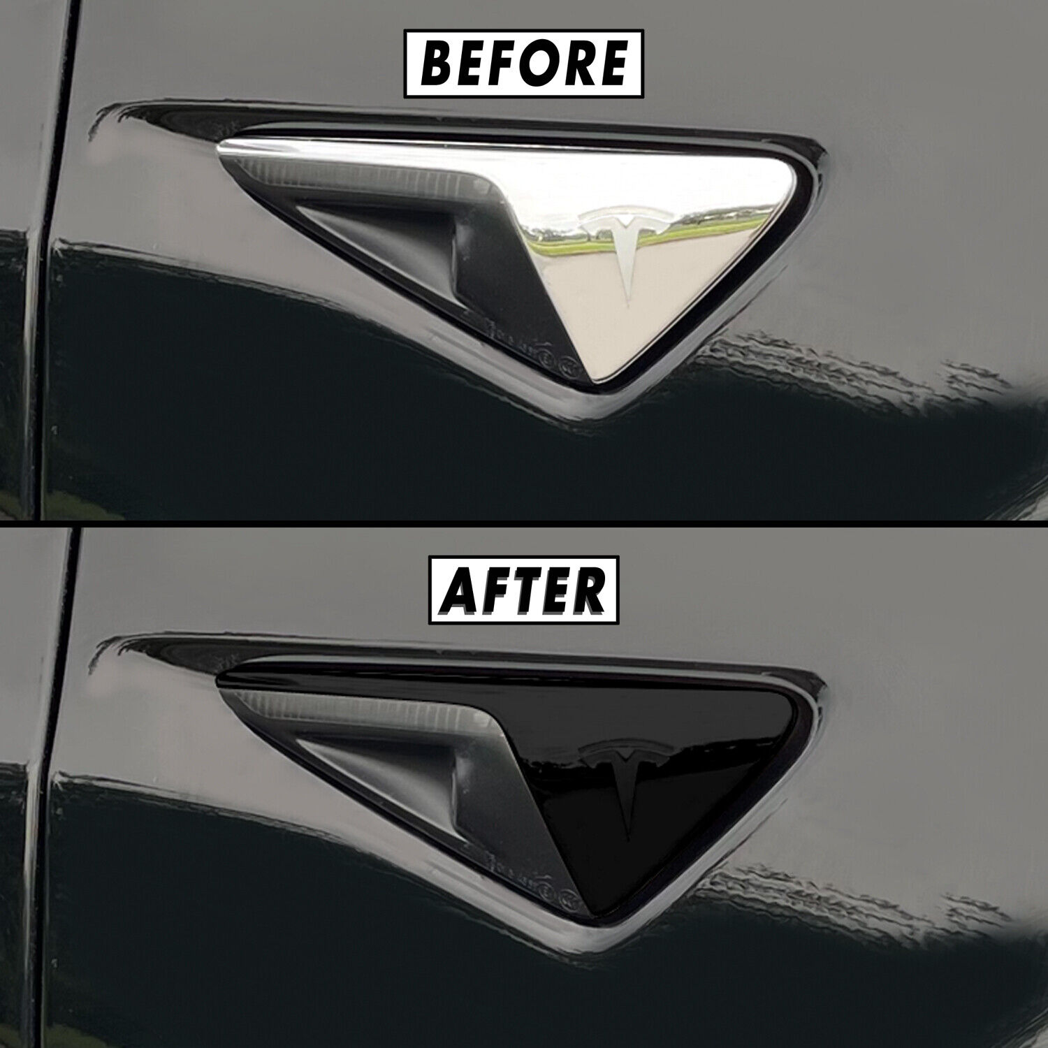 Chrome Delete Blackout Overlay for 2012-22 Tesla Model S Side Camera Trim
