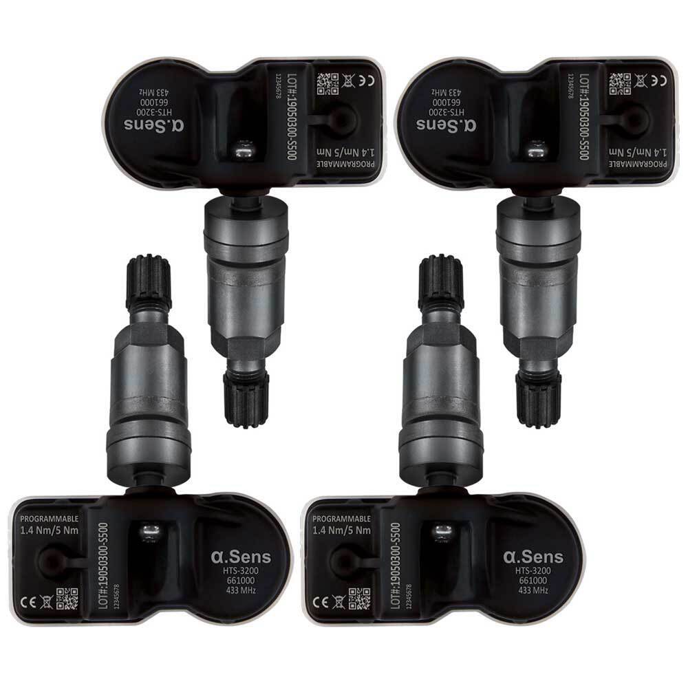 4 TPMS Sensors anthrazit for Daewoo Nexia plug&play tyre valve air pressure