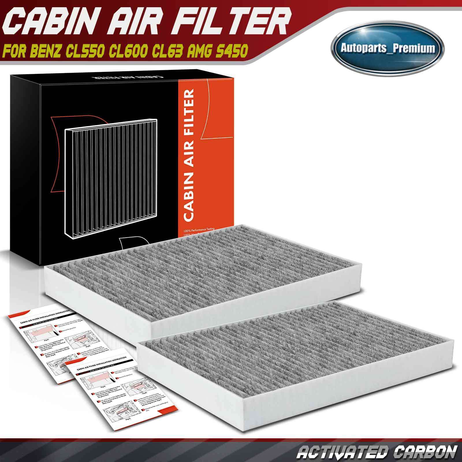 2x Activated Carbon Cabin Air Filter for Mercedes-Benz CL550 CL600 CL63 AMG S450