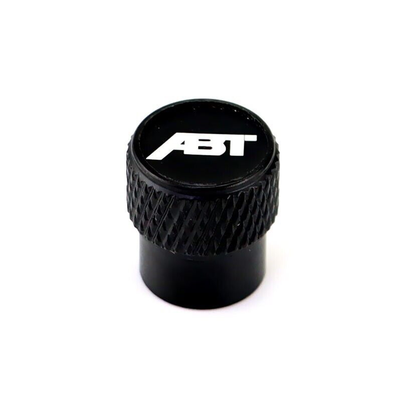 ABT Black Laser Engraved Tire Valve Caps Total 5 Caps 