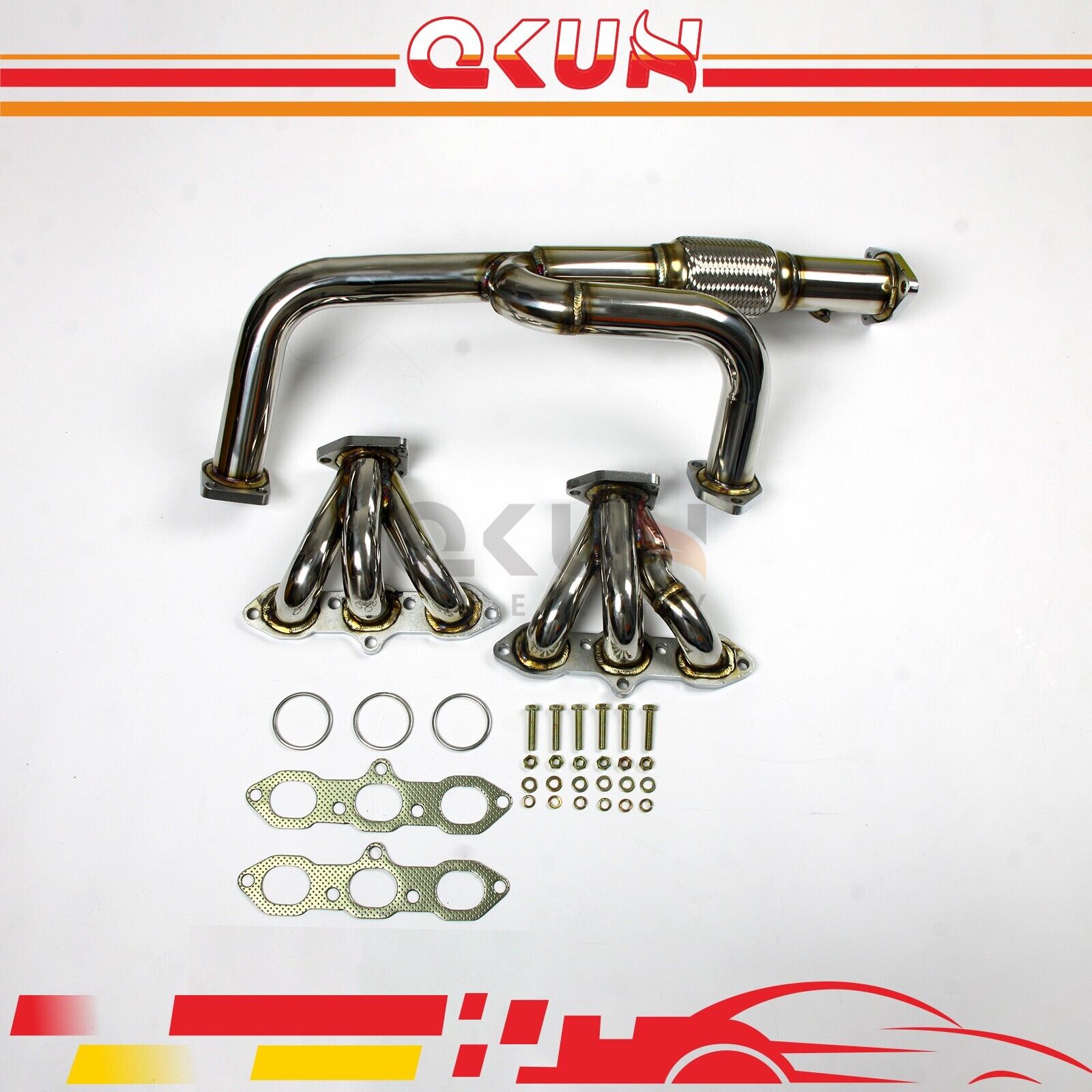 EXHAUST HEADERS FOR ACCORD ACURA 98-03 + 3.2L CL/CLType-S/TL-S/TL V6