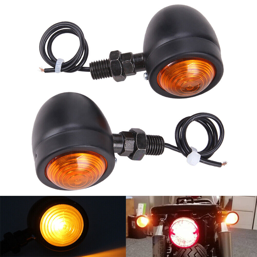 Black Motorcycle LED Turn Signal Blinker Lights For Harley Sportster XL1200 883