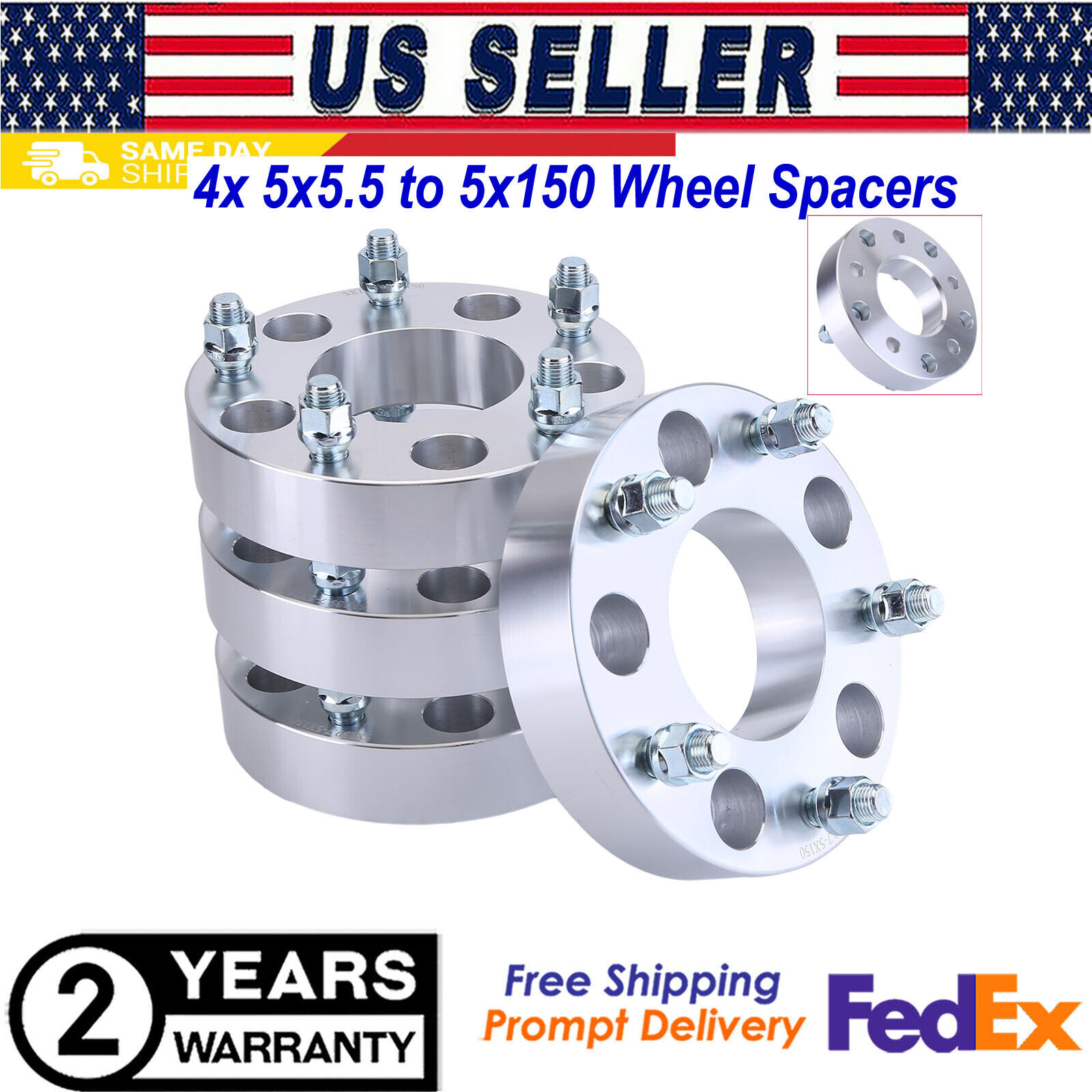 4x 5x5.5 to 5x150 Wheel Spacers Adapters 1.5\