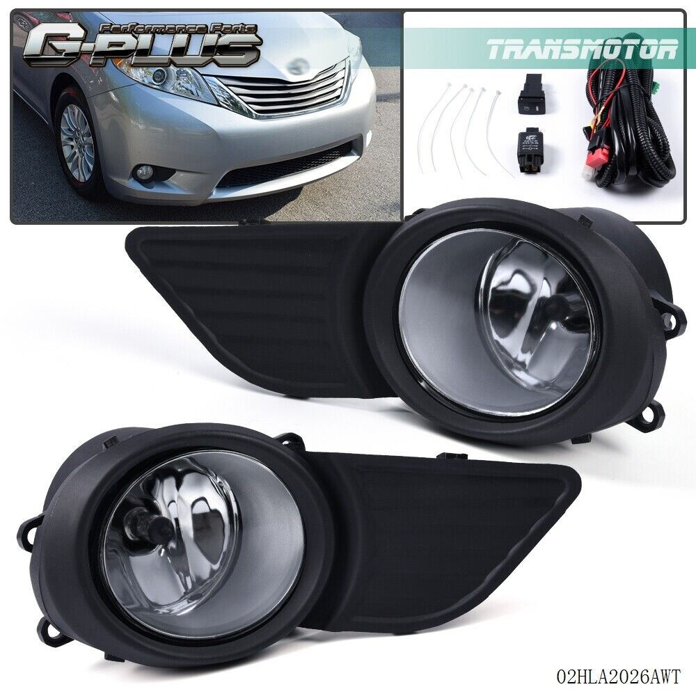 Fit For 11-17 Toyota Sienna Clear Lens Bumper Driving Fog Light W/Switch+Wiring