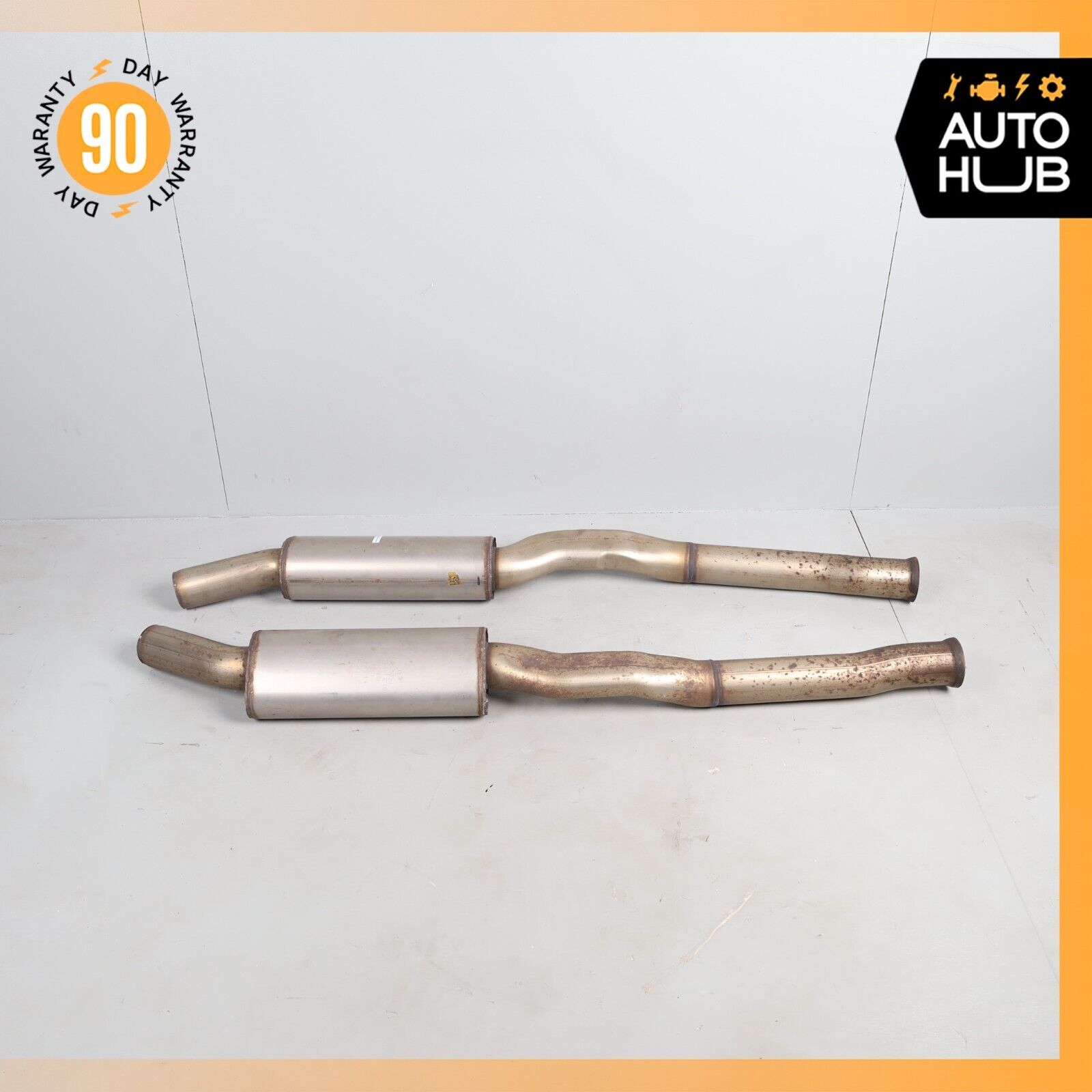 15-17 Mercedes W222 S600 Exhaust Central Resonator Mid Pipe Silencer Set OEM