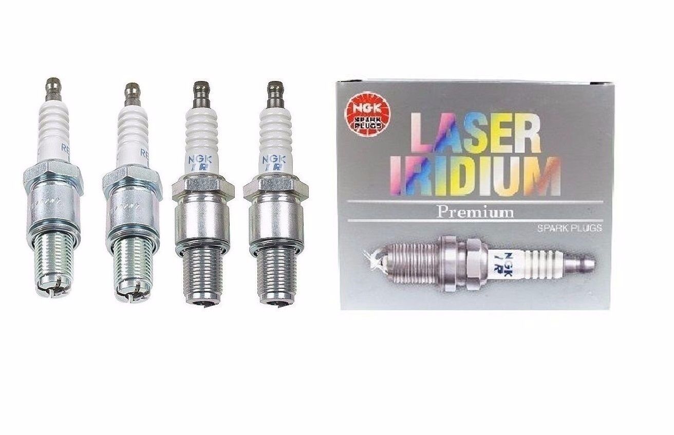 4-Pieces oem NGK Laser Iridium Spark Plugs RE7CL RE9BT RX-8 Leading & Trailing